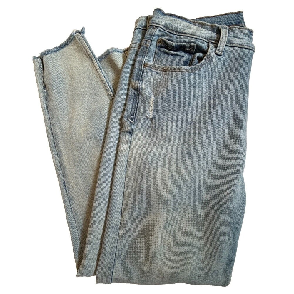Kensie Jeans the Effortless Skinny Crop Women's Size 12 / 31 Light Wash Raw Hem